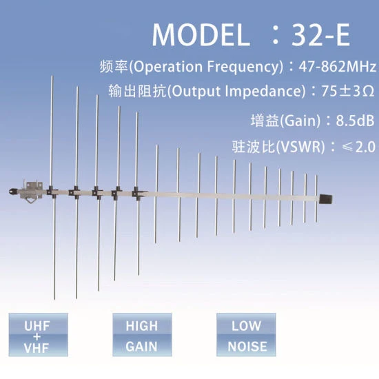 Factory Supply 32-E New Outdoor Digital TV Antenna VHF & UHF for USA Market