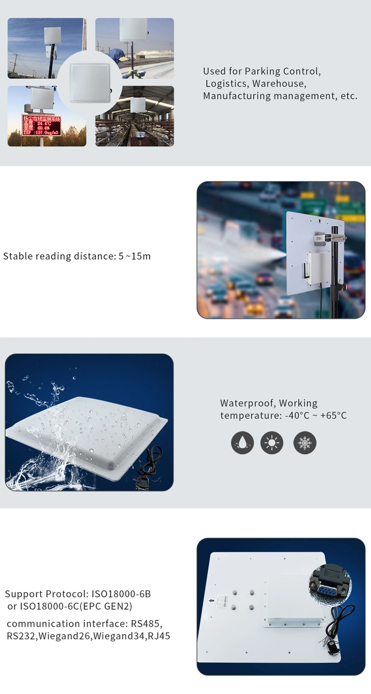 1-15 Meters Long Range Passive UHF RFID Antenna Reader Writer