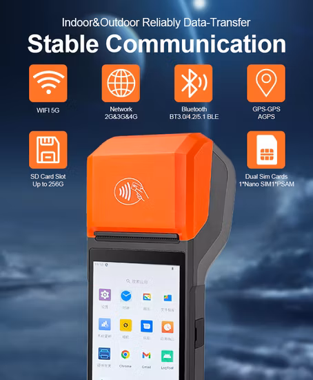 Terminale POS Android モバイル ポータブル WiFi 4G ディ ドラッカー POS ターミナル
