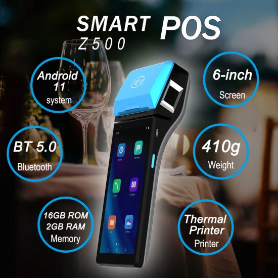 ホットセール 4 グラム Android 11 POS システムポータブル POS 端末 Z500 POS 請求および印刷プリンタ